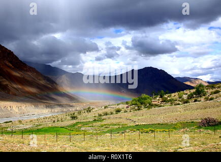 Rainbow in Spiti Stock Photo