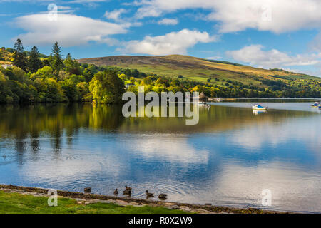 Loch Tay looking towards the Scottish Crannog Centre, Perthshire, Scotland Stock Photo