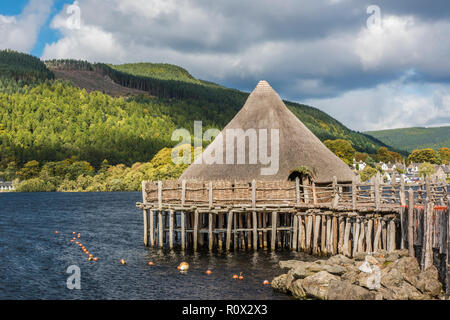 The Scottish Crannog Centre on Loch Tay, near Kenmore, Perthshire, Scotland Stock Photo