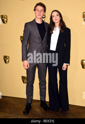 George MacKay and Stacy Martin attending the BAFTA Breakthrough Brits 2018 celebration event, London. Stock Photo