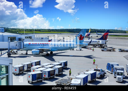 ANCHORAGE, ALASKA - June 3, 2016: Ted Stevens Anchorage International Airport is a major airport in the U.S. state of Alaska, located 5 miles southwes Stock Photo