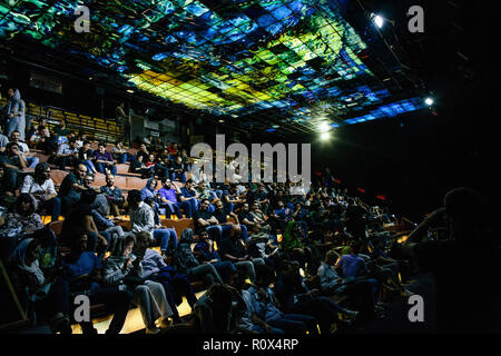 Iran, Tehran - July 26, 2018. Concert goers attend one of many concerts during the contemporary electronic music festival CTM x SET Festival 2018 in Tehran. (Photo credit: Gonzales Photo - Malthe Ivarsson). Stock Photo