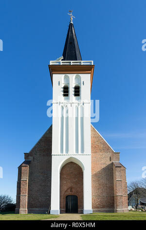 Dutch Reformed Church (Hervormde Kerk) in Den Hoorn on the Dutch island of Texel, built in the fifteenth century. Stock Photo