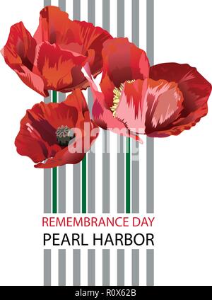 Vector illustration of a Banner for Pearl Harbor Remembrance Day. Stock Vector