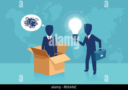 Vector concept for think outside the box idea Stock Vector