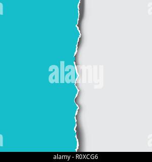 Torn and ripped blue paper edge. Vector illustration Stock Vector