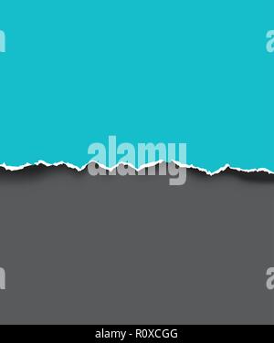 Torn and ripped blue paper edge. Vector illustration Stock Vector