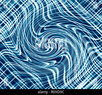 blue luminous wavy background, abstract curved lines digital backdrop. Stock Photo