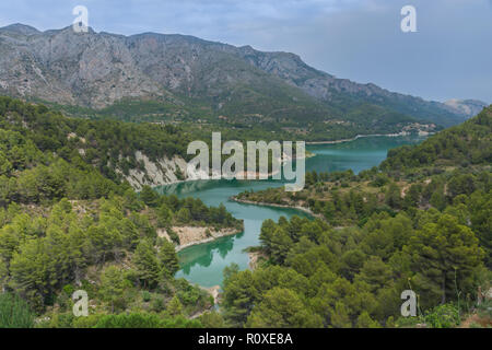 Reservoir in mountains near Guadalest Alicante. Spain Stock Photo