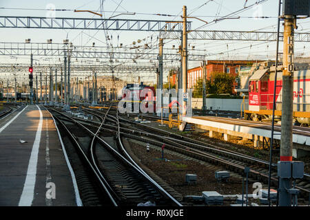 Train station from St Petersburg to Moscow Russian Moskva city National capital of Russia Stock Photo