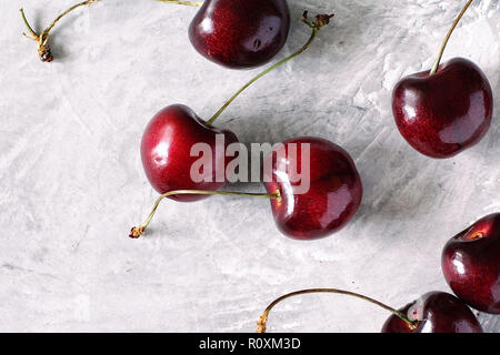 delicious cherries on a white board Stock Photo