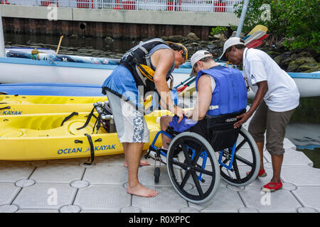 Miami Florida,Coconut Grove,Shake a Leg Miami,No Barriers Festival,disabled disability handicapped special needs,physical disability,adaptive water sp Stock Photo