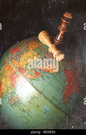 chess on old map Stock Photo - Alamy