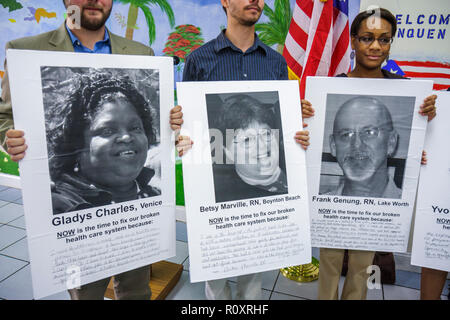 Miami Florida,Borinquen Health Care Center,clinic,healthcare reform press conference,affordable medical insurance,uninsured,Black Blacks African Afric Stock Photo