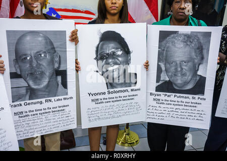 Miami Florida,Borinquen Health Care Center,clinic,healthcare reform press conference,affordable medical insurance,uninsured,Black Blacks African Afric Stock Photo