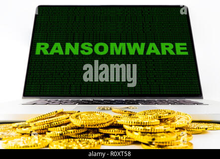 Virus and Malware is Attacking and Ransoming your Computer Stock Photo