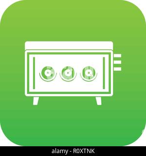CD changer icon digital green Stock Vector