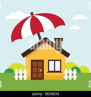 Concept safety of life and real estate. Vector illustration. Stock Vector