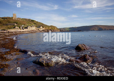 Wembury beach at high tide. Devon England Stock Photo