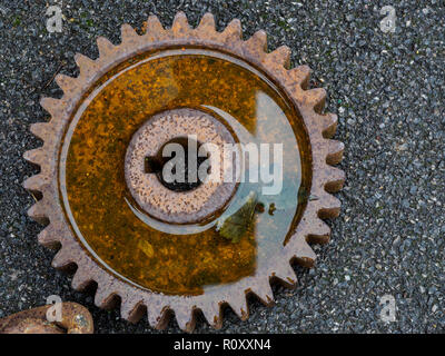 Old rusty cog wheel Stock Photo