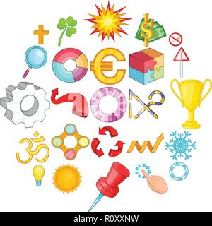 Cursor retro element icons circle set vector isolated on white ...