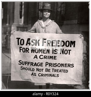 Woman suffrage picket protests criminal arrests of militant protestors ...