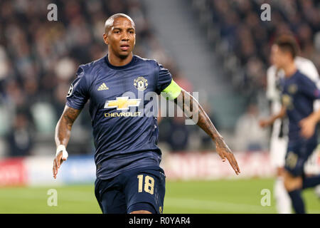 Torino, Italy. 07th November 2018. Ashley Young  of Manchester United Fc  during the Uefa Champions League Group H match between Juventus Fc and Manchester United Fc. Credit: Marco Canoniero/Alamy Live News Stock Photo