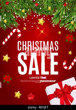 Merry Christmas and New Year Sale  Background. Vector Illustration Stock Vector