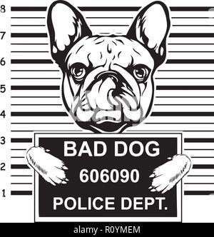 French Bulldog Dog Breed Head Isolated Pedigree Pet Portrait Smiling Happy Puppy Face Animal Cartoon Illustration Portrait Art Artwork Cute Design Stock Vector