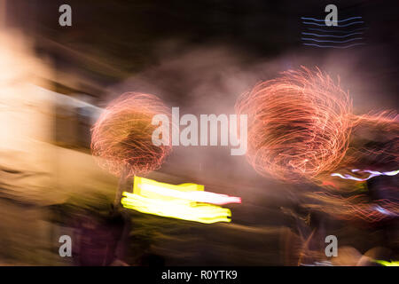 Mid-Autumn Festival Tai Hang fire dragon Dance in Hong Kong, 2018 Stock Photo