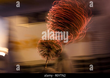 Mid-Autumn Festival Tai Hang fire dragon Dance in Hong Kong, 2018 Stock Photo