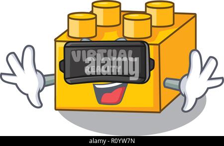 Virtual reality building Blocks tyos Isolated on cartoon Stock Vector