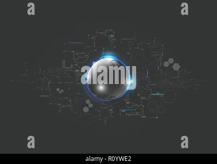 Technological electronic connection circuit system abstract background vector design Stock Vector