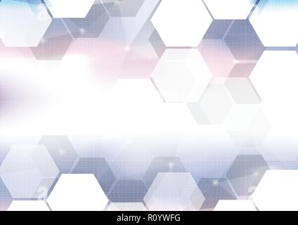 Technological future connection hexagon abstract background vector design Stock Vector