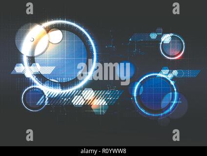 Technological futuristic interface system abstract background vector design Stock Vector