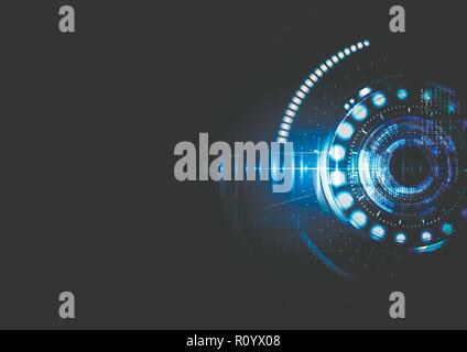 Technological intelligent electronic interface system abstract background vector design Stock Vector