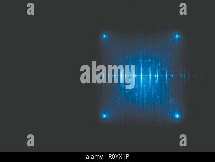 Technological intelligent electronic system abstract background vector design Stock Vector