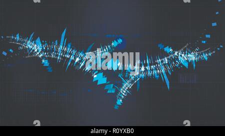 Technological abstract future digital system data flow background vector design Stock Vector