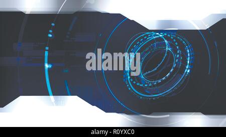Technological cyber interface future system platform abstract background template vector design Stock Vector