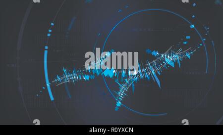 Technological encryption future abstract data sync hud background vector design Stock Vector