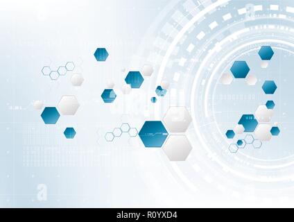 Technological encryption futurism abstract geometric data in system background vector design Stock Vector