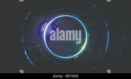 Technological future cyber hud interface geometric cell abstract background template vector design Stock Vector