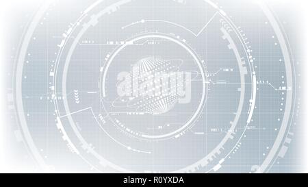 Technological future cyber interface global abstract background template vector design Stock Vector