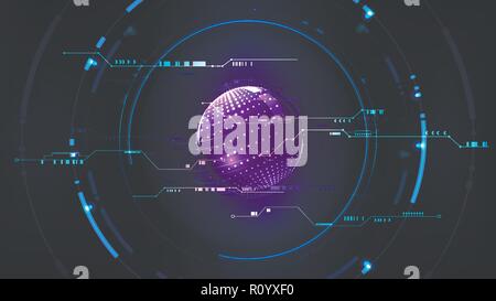 Technological future interface hud global platform abstract background template vector design Stock Vector