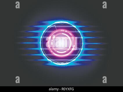 Technological future neon connection platform abstract background vector design Stock Vector