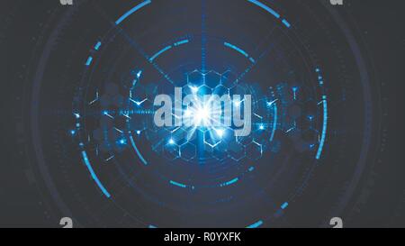 Technological future system cyberspace encryption interface background vector design Stock Vector