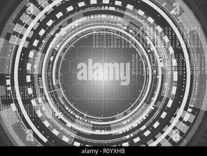 Technological future worldwide interface encryption system abstract background vector design Stock Vector