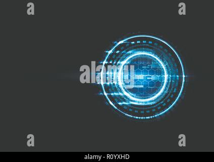 Technological future worldwide interface system abstract background vector design Stock Vector
