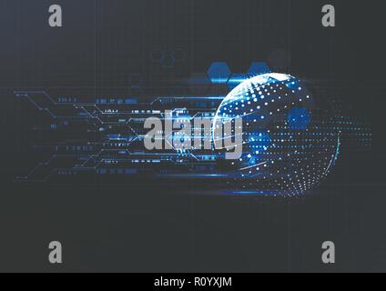 Technological interface access global platform abstract background vector design Stock Vector