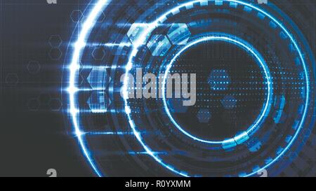 Technological interface future global system abstract background template vector design Stock Vector